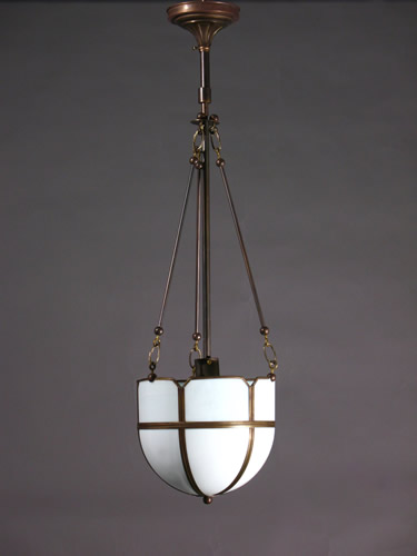 Arts and Crafts Opaline Glass Inverted Domes